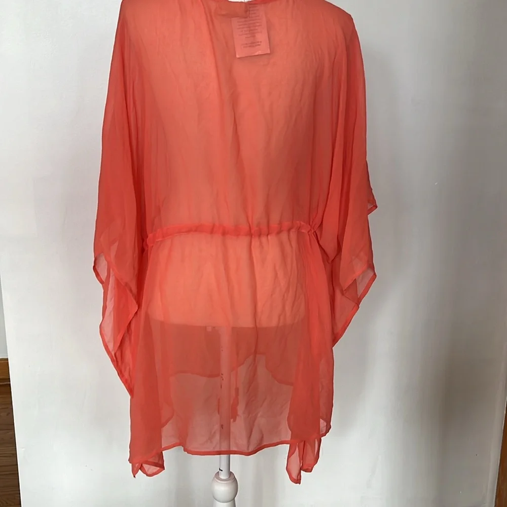 Beaches And Boho Seas The Dream peach/orange Sheer Coverup